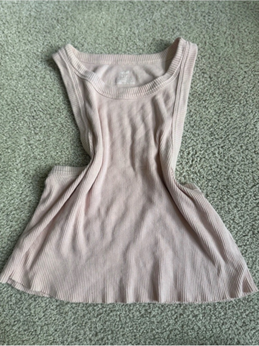 aerie Ribbed Tank Dress in Pale Pink cropped top tee y2k